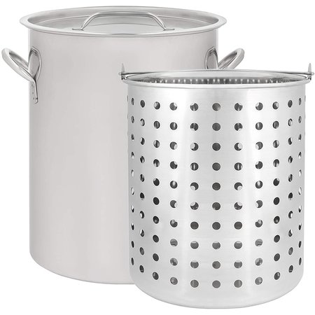 CONCORD Stainless Steel Stock Pot w/ Basket Heavy Kettle, 42 Quart S42-B